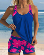 Emma | Floral Print U-Neck Tankini