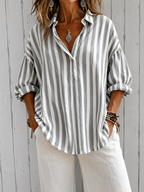 Nora | Loose-Fit Striped Collared Blouse