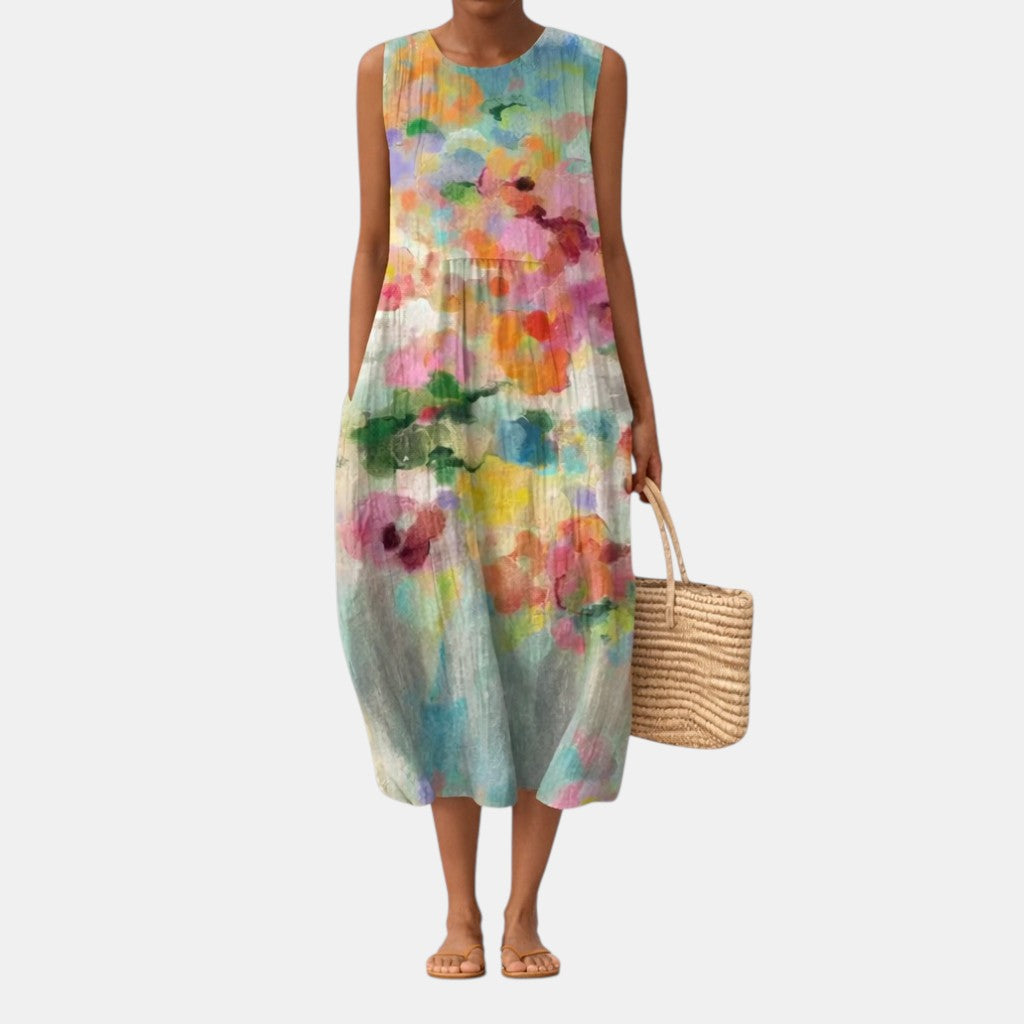Karla™ | Elegant Multicolour Midi Dress