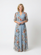Elowen | Floral Wrap V-Neck Maxi Dress